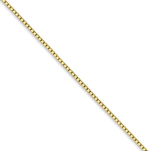 1.25mm 10k Yellow Gold Box Chain Necklace 20 Inch